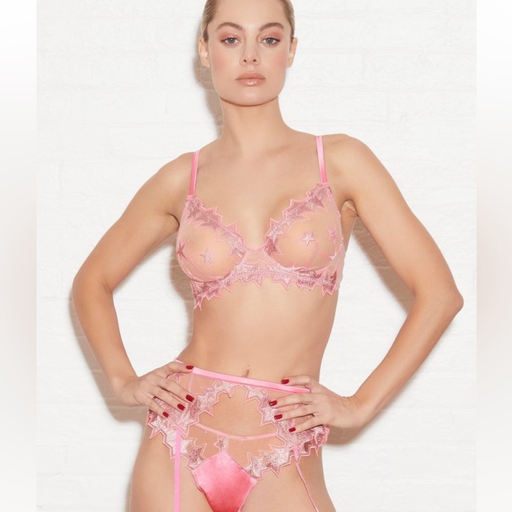 NWT Fleur Du Mal Superstar Demi Bra & panties - Bra size 36 G; panties XL